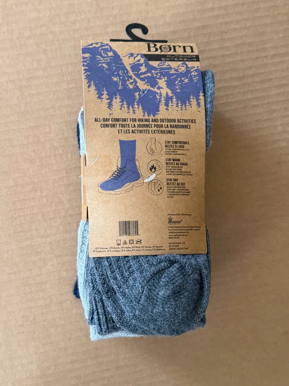 Born Outdoor Women’s Textured Crew Boot Socks  4 Pairs | For Shoe Size 4-10